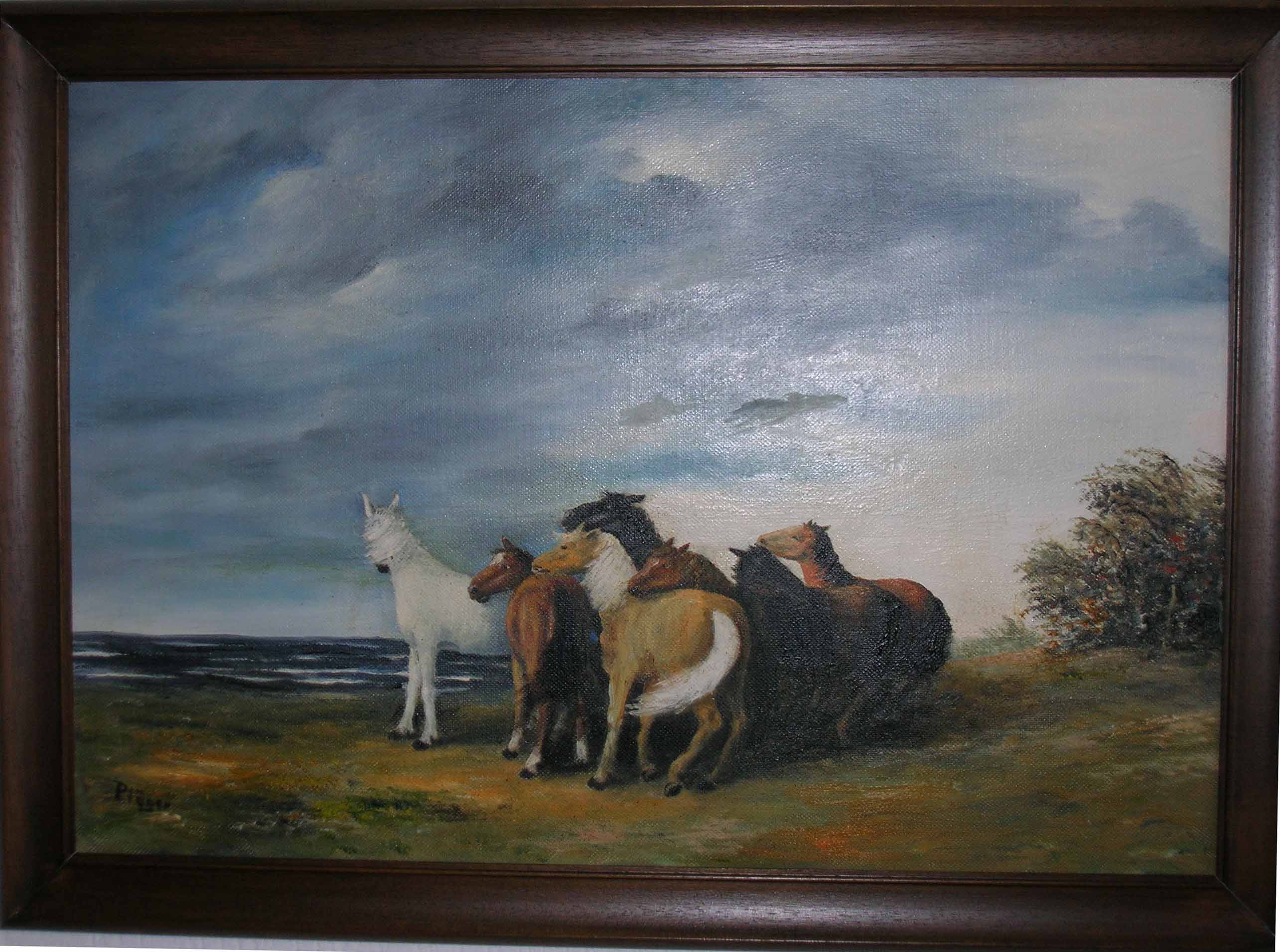 Kunstmaler Johann Plger 9 Pferde